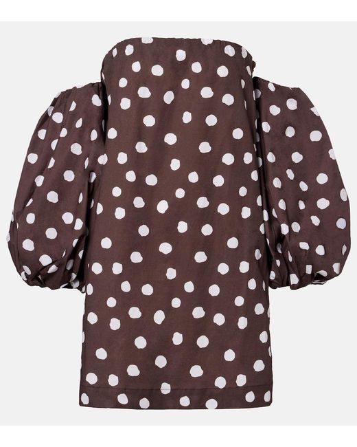 Adriana Degreas Multicolor Polka-Dot Cotton-Blend Minidress