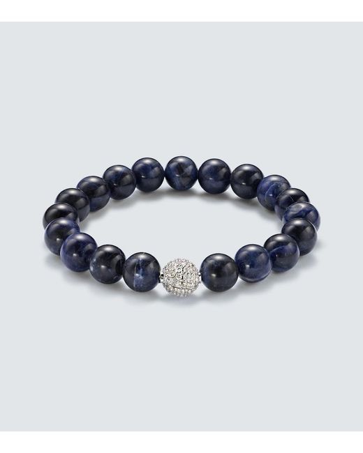 Sydney Evan Blue 14Kt Beaded Bracelet With Diamonds for men