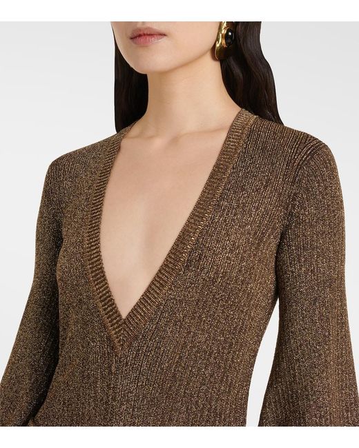 Tom Ford Brown Open-Back Maxi Dress