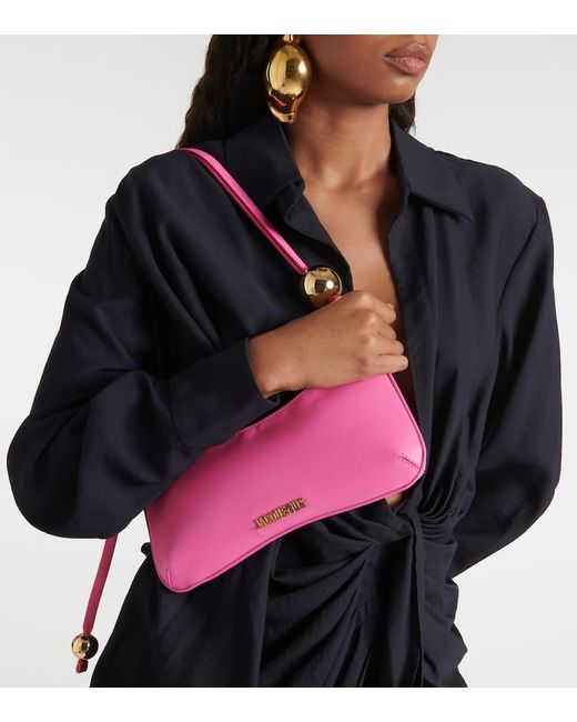 Jacquemus Pink Le Bisou Perle Leather Shoulder Bag