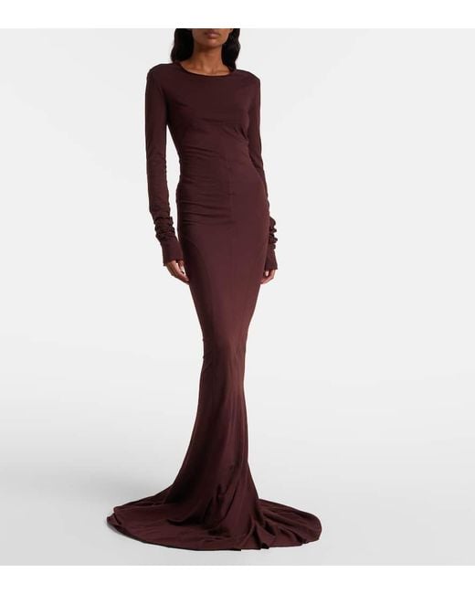 Rick Owens Purple Drkshdw Maxikleid Simple Edfu Aus Baumwoll-Jersey