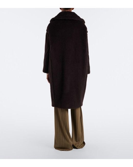 Max Mara Black Alpaca, Wool, And Silk Teddy Coat
