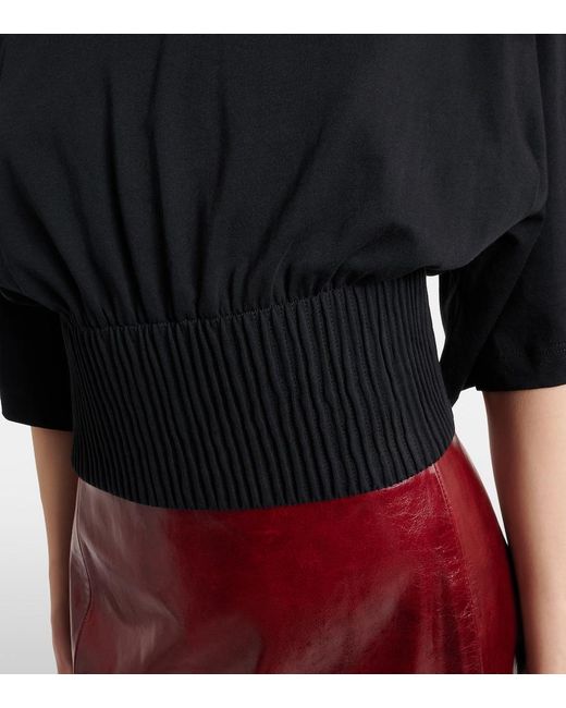 Sportmax Black Fosco Cotton Jersey Top