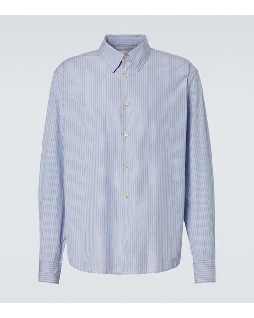 Our Legacy Blue Beyond Striped Cotton Poplin Shirt for men