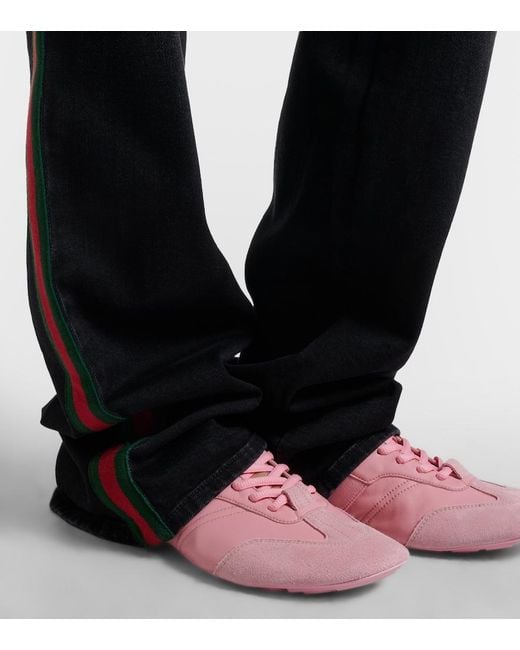 Gucci Pink Flex Leather Sneakers