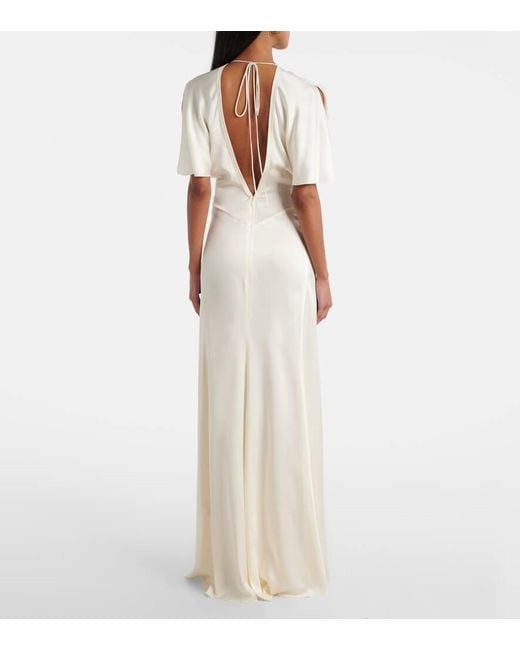 Victoria Beckham White Robe Aus Satin