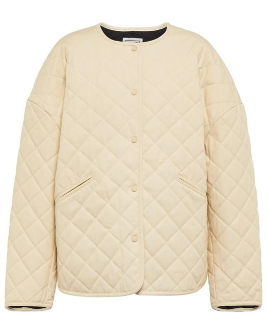 Totême Quilted Cotton Jacket in Natural | Lyst