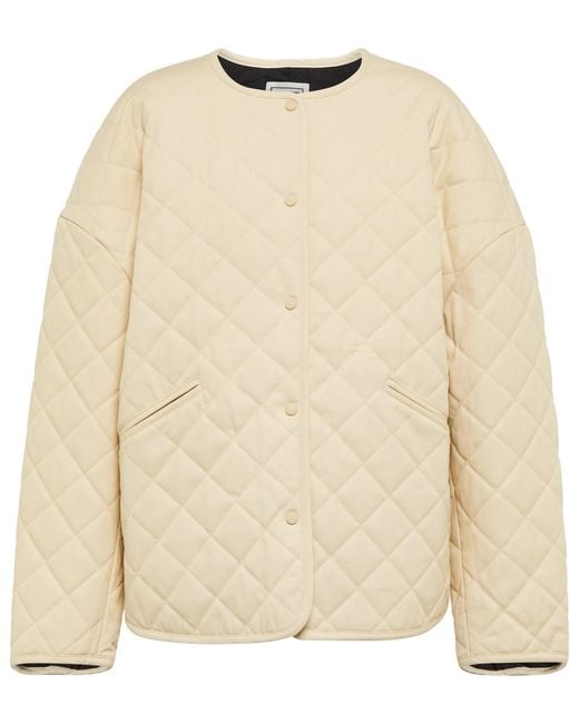 Totême Quilted Cotton Jacket in Natural Lyst