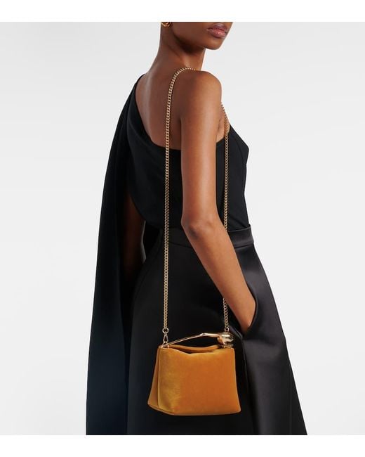 Erdem Brown Verzierte Tote Bag Bloom Mini Aus Samt