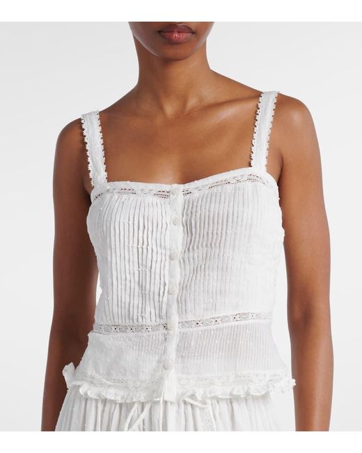Poupette White Cropped-Top Top Berry Aus Baumwolle