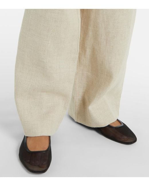Faithfull The Brand Natural Meave Linen Wide-Leg Pants