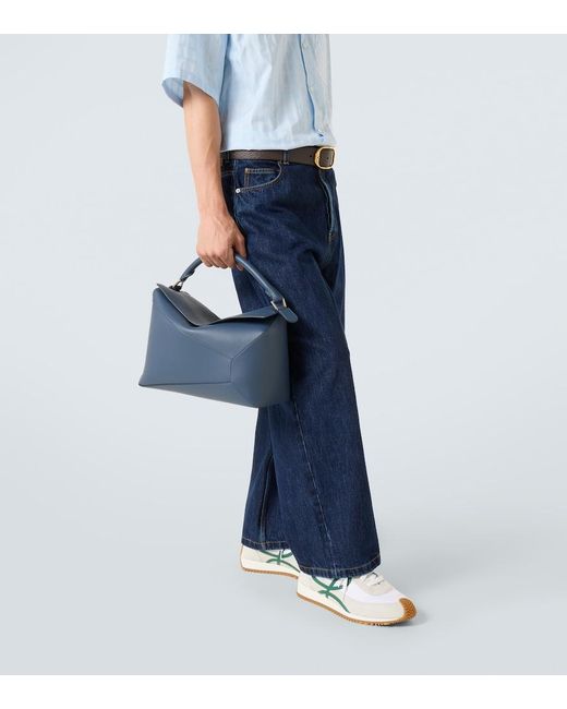 Loewe Blue Puzzle Edge Large Leather Shoulder Bag for men