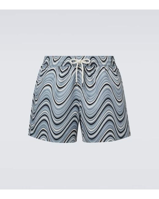 Frescobol Carioca Blue Rio Printed Swim Trunks for men