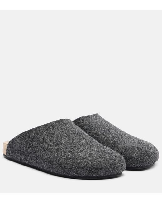 The Row Gray Hudson Slippers