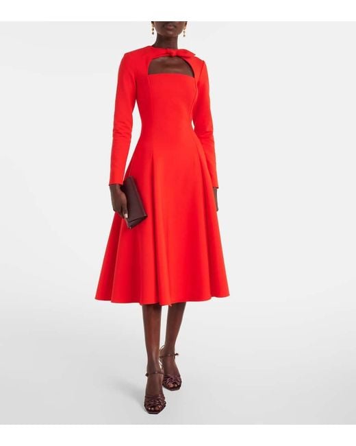 Vestido De Coctel En Mezcla De Lana Oscar de la Renta de color Red