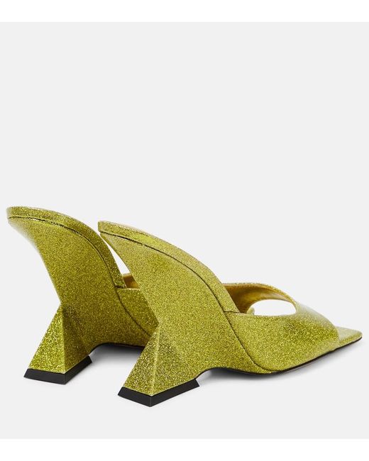 The Attico Yellow Cheope Glitter Mules