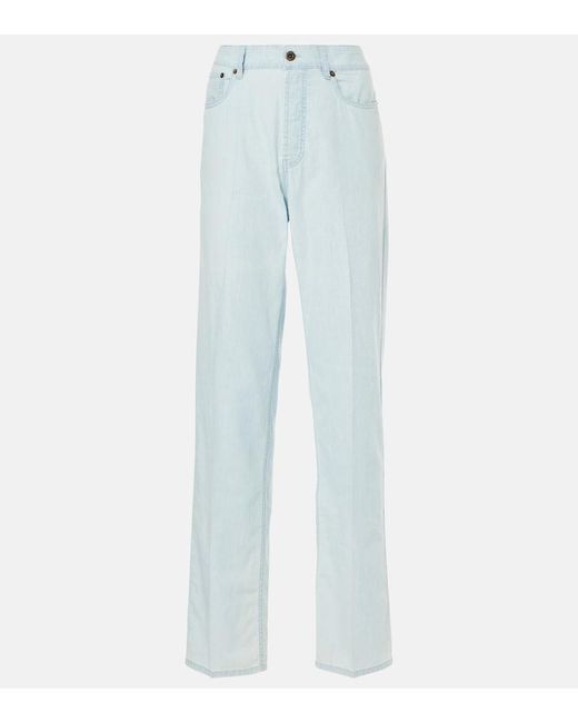 Miu Miu Blue Low-Rise Straight Jeans