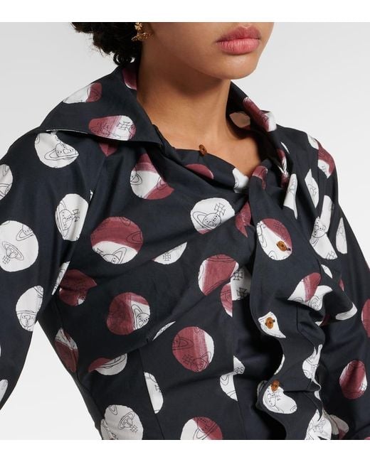 Camisa de popelin de algodon fruncida Vivienne Westwood de color Black