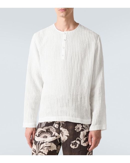 Commas White Striped T-Shirt for men