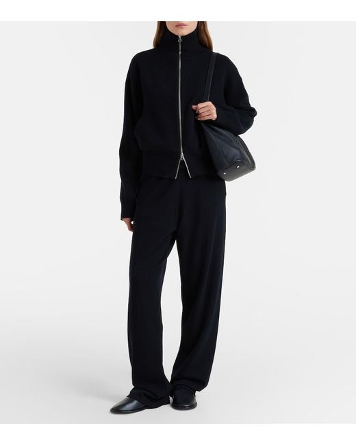 Extreme Cashmere Blue N°320 Rush Cashmere-Blend Wide-Leg Pants