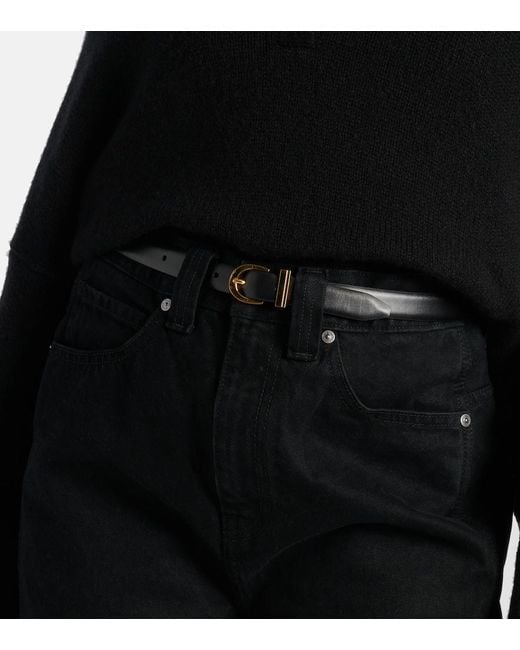 Khaite Black Luna Leather Belt