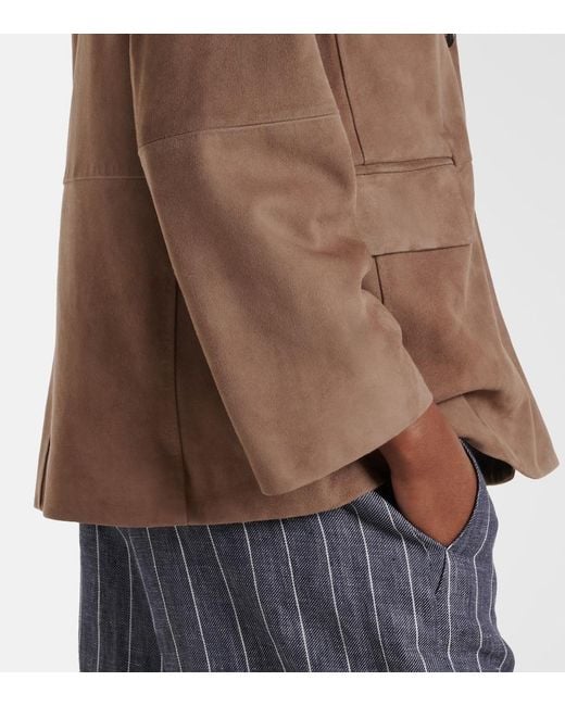 Max Mara Brown Anfora Suede Jacket
