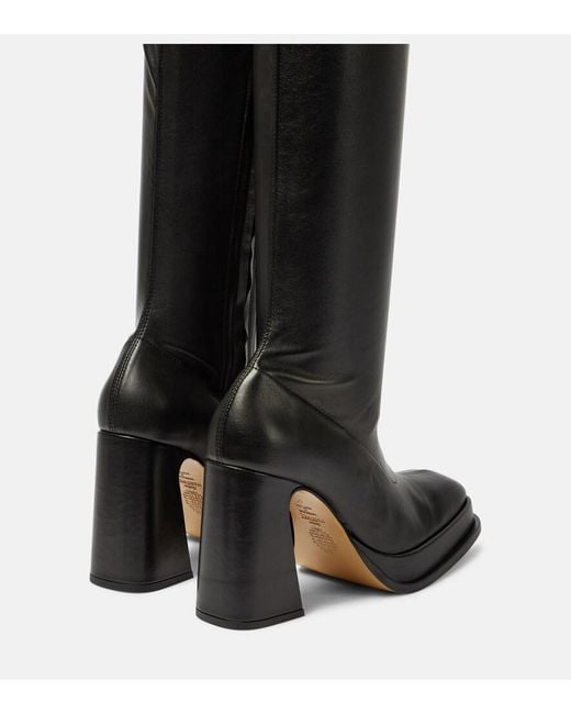 Souliers Martinez Black Velvet 100 Over-The-Knee Boots