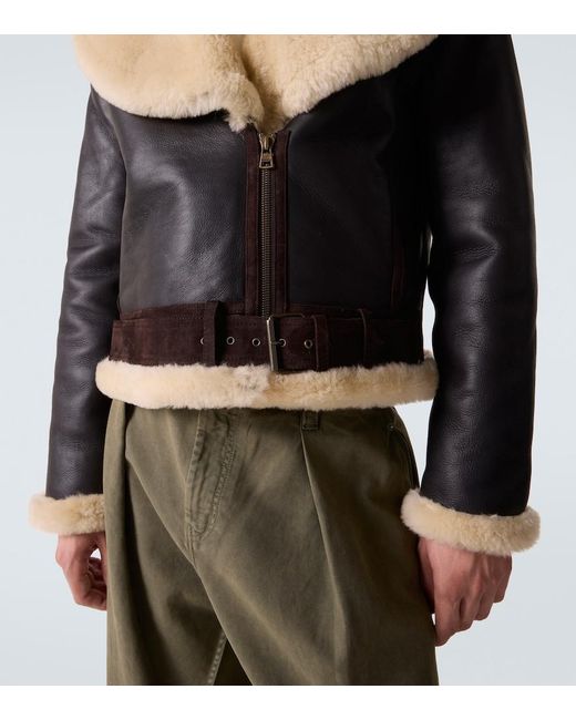 J.W. Anderson Black Shearling-Trimmed Leather Jacket for men