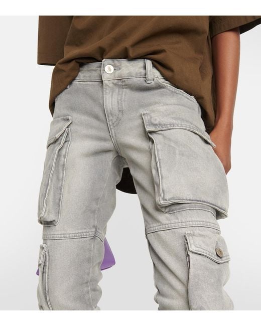 The Attico Gray Essie Denim Cargo Pants