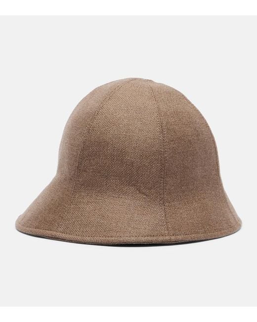 Loro Piana Brown Zaltana Cashmere And Silk Hat
