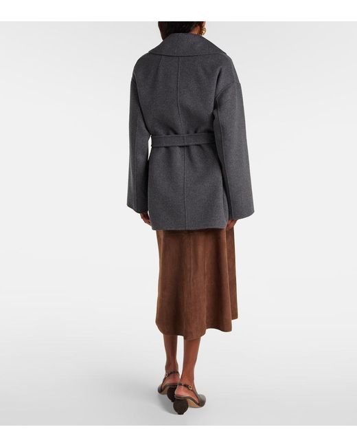 Max Mara Black Mantel Ornella Aus Schurwolle