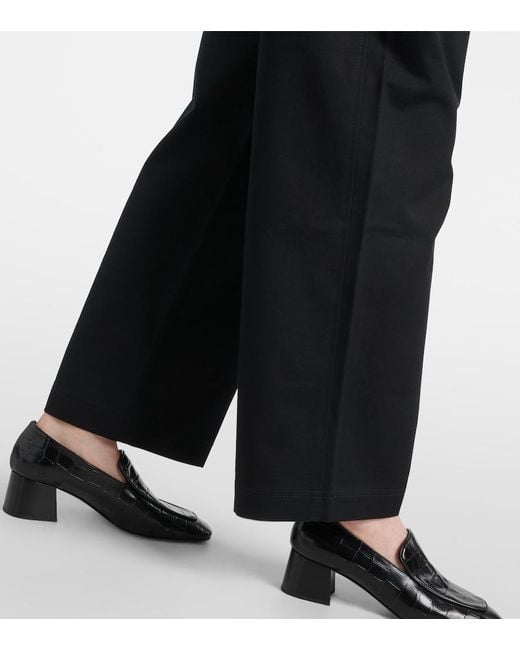 Totême Blue Cotton Twill Wide-Leg Pants