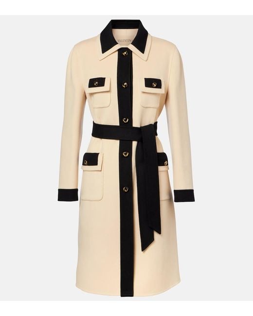 Valentino Natural Belted Wool And Cashmere Coat