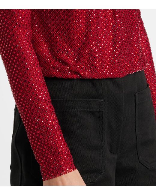 Self-Portrait Red Bluse Mit Kristallen