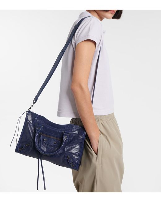 Balenciaga Blue Le City Small Leather Tote Bag