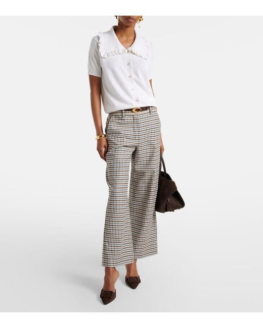 Jardin Des Orangers White Cotton And Cashmere Cardigan