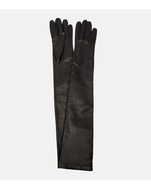 Nour Hammour Black Leather Gloves