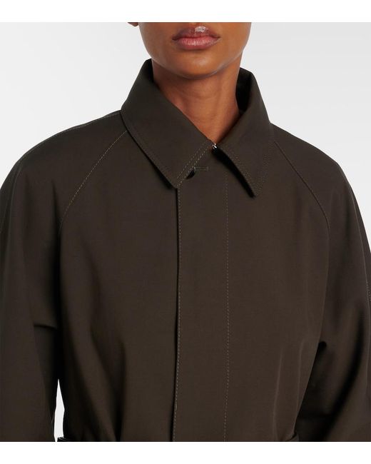 Bottega Veneta Brown Intrecciato Cotton-Blend Trench Coat