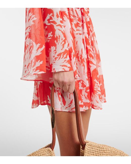 Alexandra Miro Red Chloe Floral Georgette Kaftan