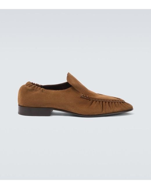 The Row Brown Soft Two Suede Loafers for men