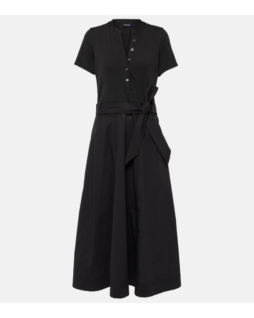 Robe midi en coton melange Veronica Beard en coloris Black