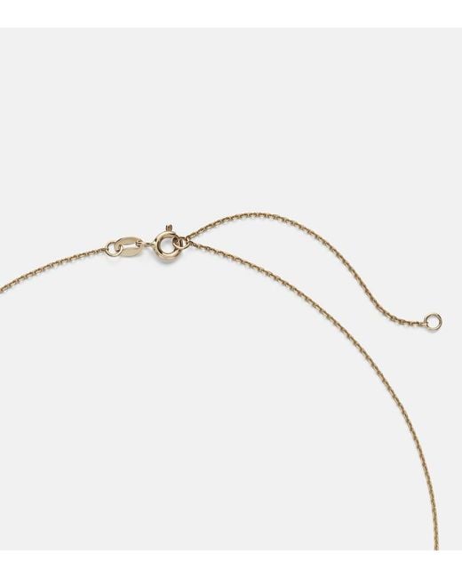 STONE AND STRAND White Vintage Scallop Shell 14Kt Necklace With Diamonds