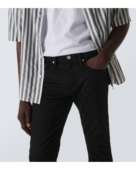 FRAME Black L'homme Mid-rise Slim Jeans for men