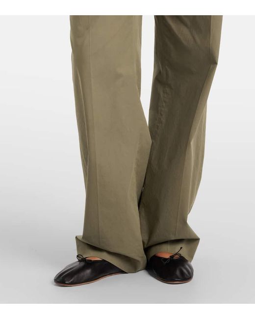 The Row Brown Alfidis Cotton Wide-Leg Pants