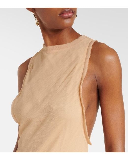 Victoria Beckham Natural Draped Silk Gown