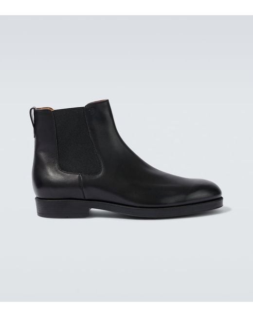 Tod's Black Leather Chelsea Boots for men