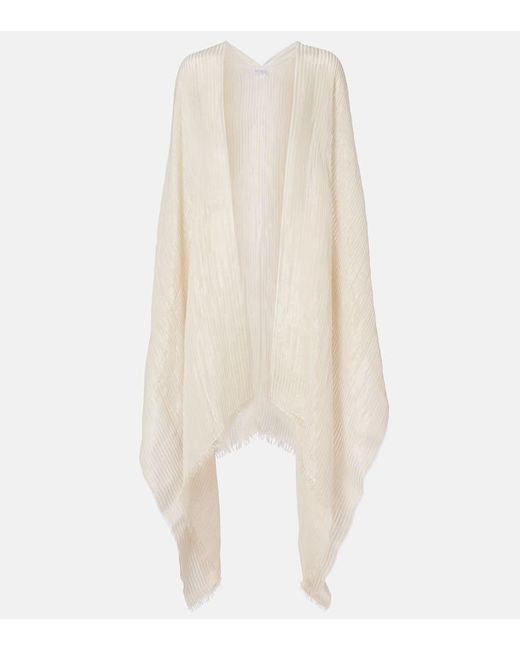 Brunello Cucinelli White Cape Aus Einem Leinengemisch