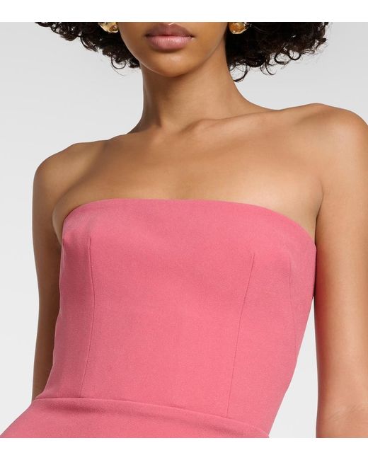 Alex Perry Pink Strapless Midi Dress