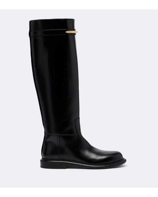 Givenchy Black Pinch Embellished Leather Knee-High Boots