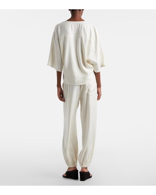 Citizens of Humanity White Bubble Twill Tapered Pants